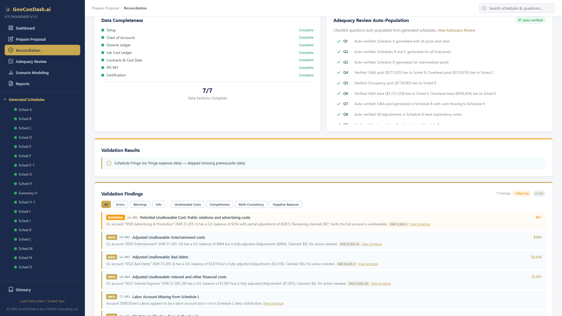 Adequacy auto-populate